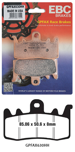 GPFAX D1 EBC Sintered Front Brake Pads for Track Use (Complete Front Axle Set) for Harley-Davidson RA1250 Pan America (including CVO, Special, & ST) 2021> onwards