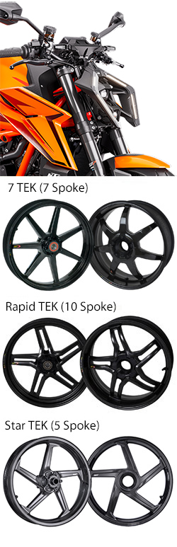 BST Carbon Fibre Wheels for KTM 1390 Super Duke R (including Evo) 2024> Onwards - Road & Race (pair)
