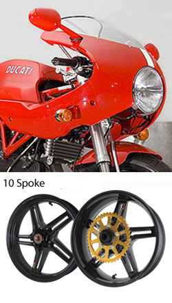 BST Rapid TEK Carbon Fibre Wheels for Ducati Sport 1000 & 1000S 2006> onwards - Road & Race