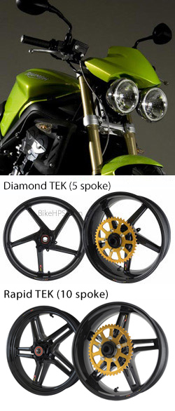 BST Carbon Fibre Wheels for Triumph Street Triple 675/R/RX 2007> onwards - Road & Race 