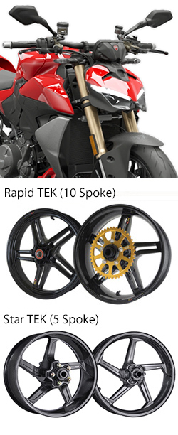 BST Carbon Fibre Wheels for Ducati Streetfighter V2 & V2S (Dual-sided swingarm models) 2025> onwards - Road & Race