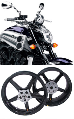 BST Carbon Fibre 5 Spoke Wheels for Yamaha VMX1700 V-MAX 2009> onwards - Road & Race