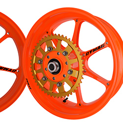 Dymag Ultra Pro UP7X Aluminium 7 Spoke Wheels for Kawasaki Z1000 2003-2006 (Latent Orange Pair) 