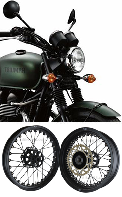 Kineo Wire Spoked Tubeless Wheels for Triumph Bonneville T100 Steve McQueen Edition 2012-2014