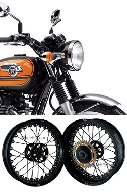 Kineo Wire Spoked Tubeless Wheels for Kawasaki W800 (inc. Street & Cafe models) 2020> onwards 