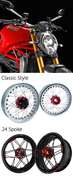 Kineo Wire Spoked Wheels for Ducati 1200 & 1200S Monster 2014> onwards 
