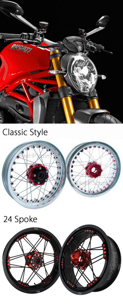 Kineo Wire Spoked Tubeless Wheels for Ducati 1200 & 1200S Monster 2014> onwards