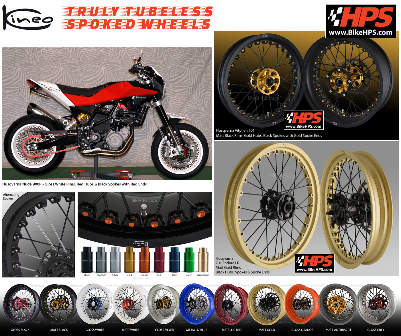 Kineo Wire Spoked Tubeless Wheels for Husqvarna Nuda 900 & 900R 2011-2013