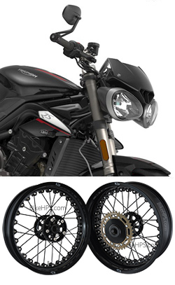 Kineo Wire Spoked Tubeless Wheels for Triumph Street Triple 765 S, R, RS & Moto2 Edition 2017> onwards