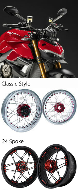 Kineo Wire Spoked Tubeless Wheels for Ducati Streetfighter V4 2020> Onwards