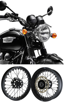 Kineo Wire Spoked Wheels for Triumph Bonneville T100 2006-2016 