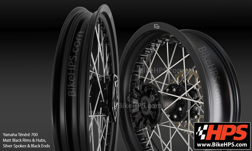 Kineo Wheels - Yamaha Tenere 700 - Matt Black and Silver